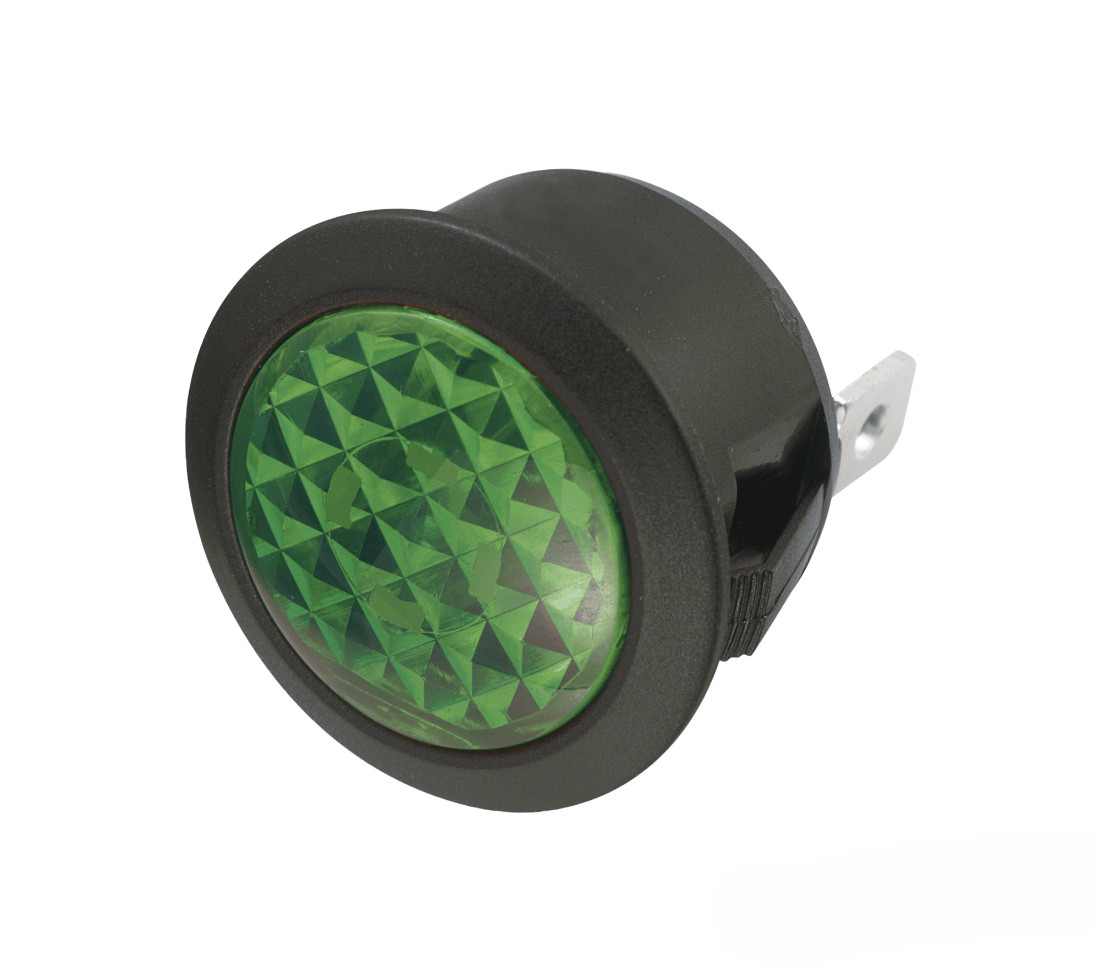 2x Green LED Warning Light 12v Illuminated Car Boat Van Dash Board Panel Light