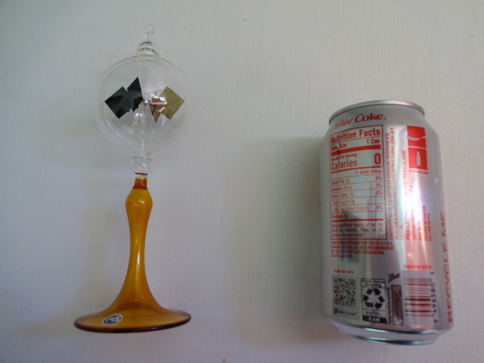 SOLAR RADIOMETER, CROOKES, LIGHTMILL - Clear Globe, Cognac Yellow stem - SMALL