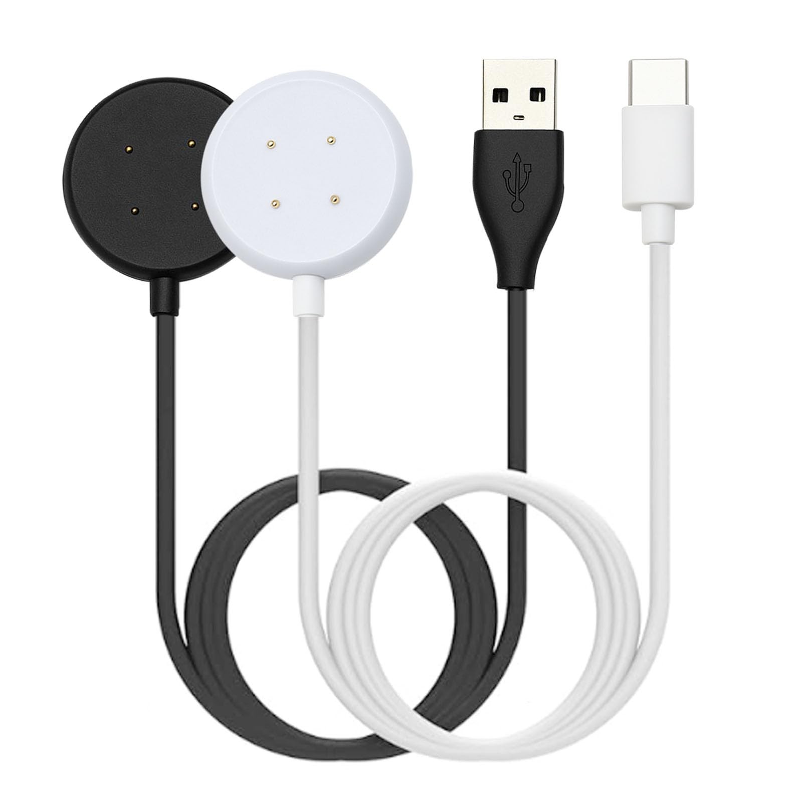 Compatible with Google Pixel Watch 3/Pixel Watch2 Chargers, 2 Black white