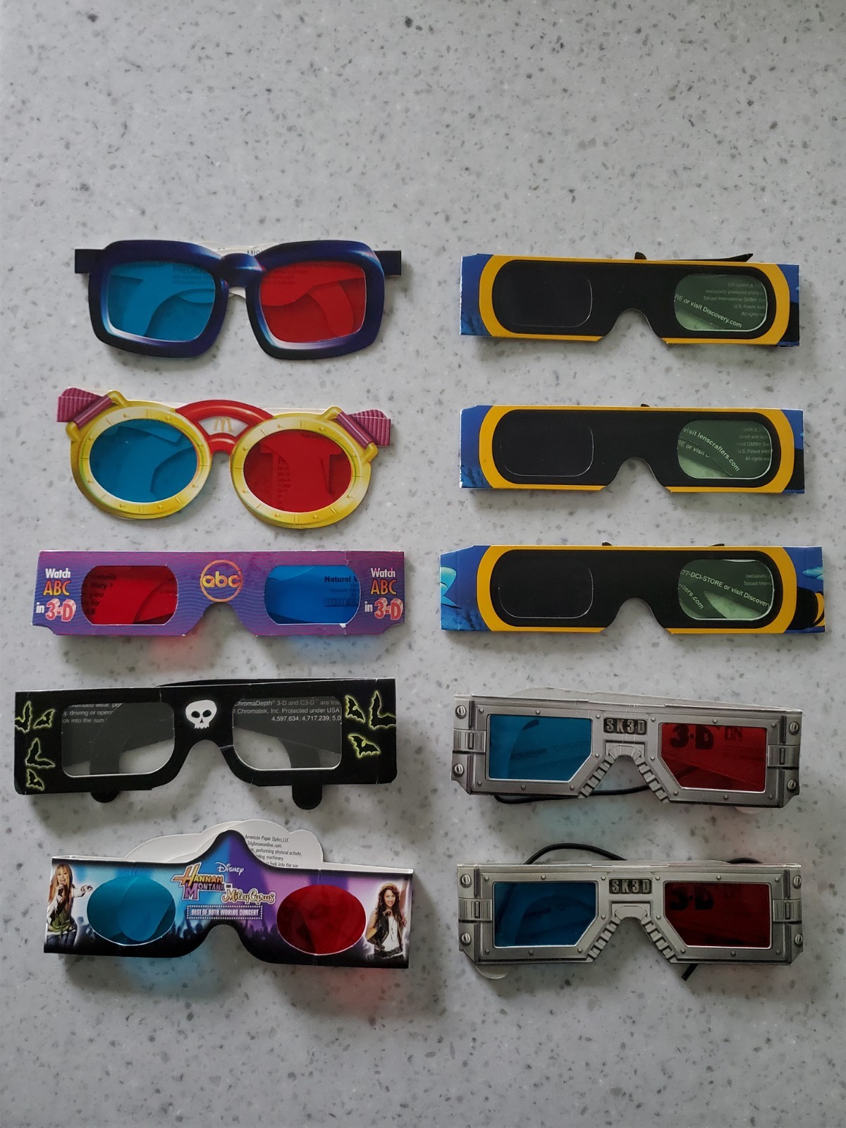 Lot Of 10 Cardboard 3D Glasses