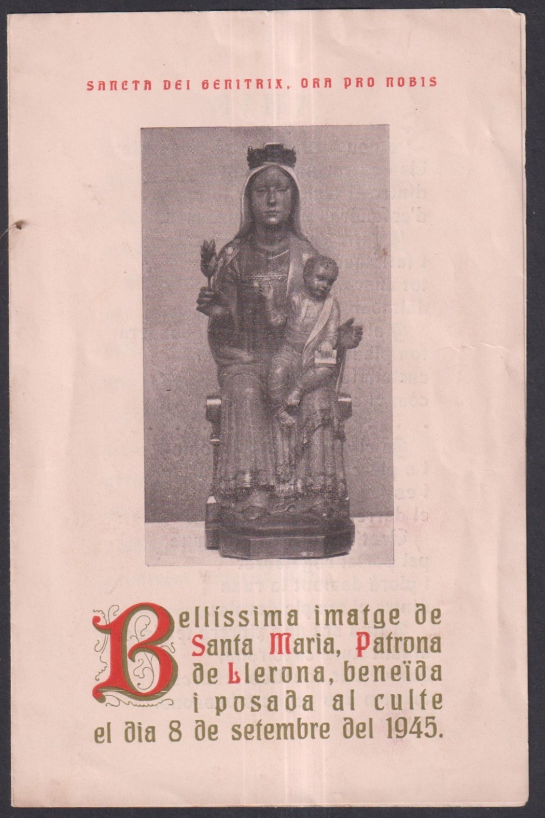 Holy card antique de la Virgin santino image pieuses estampa