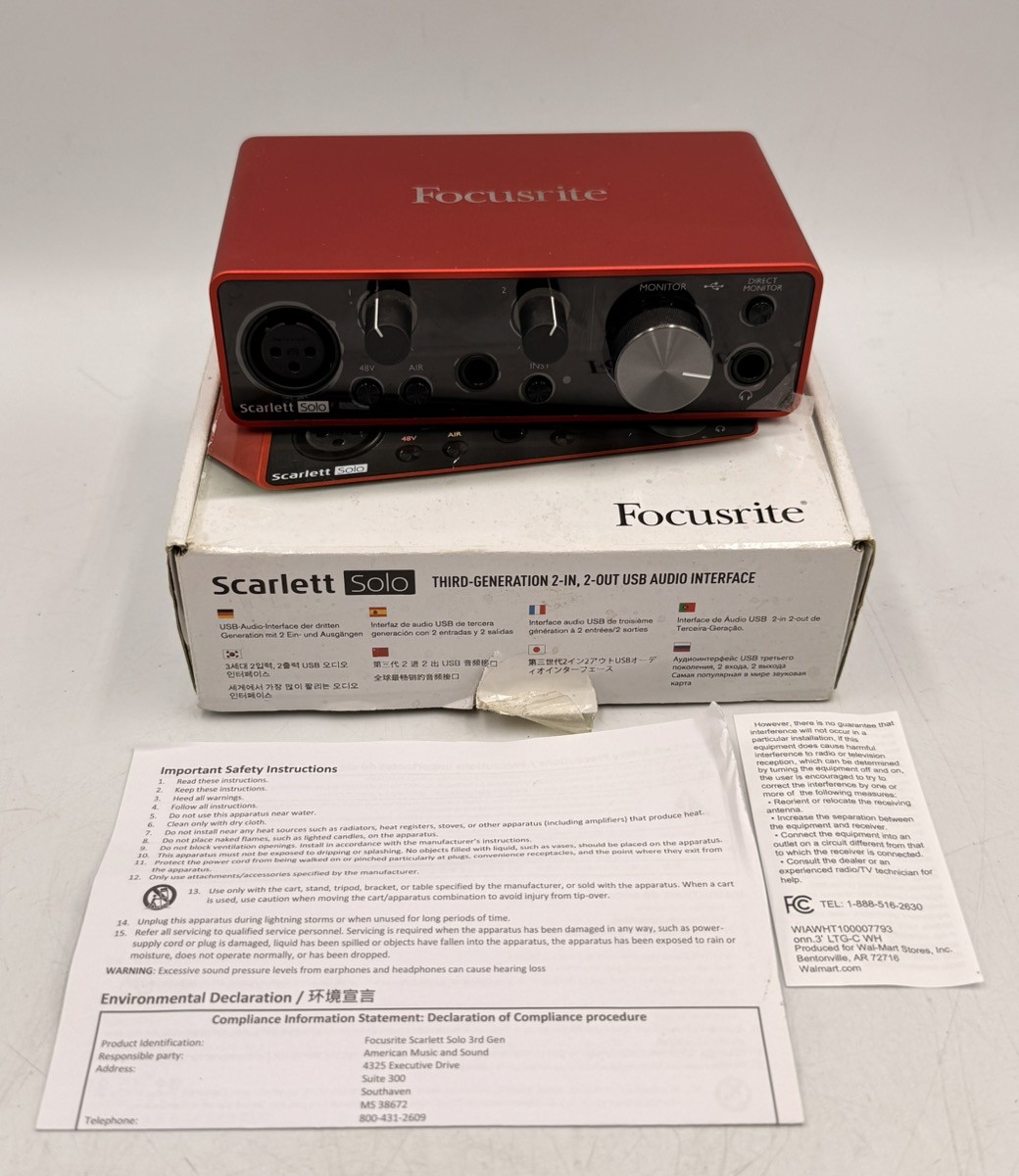 FOCUSRITE SCARLETT SOLO 3RD GEN USB AUDIO INTERFACE (CP2020222)