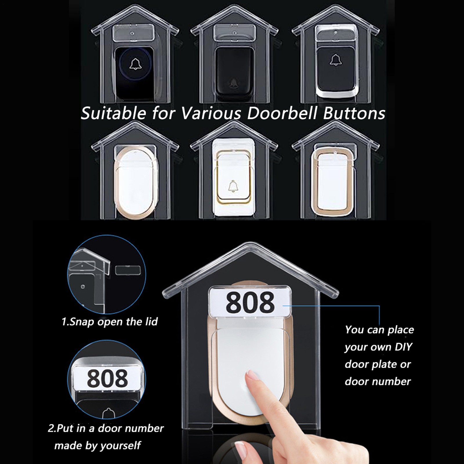 Waterproof Rain Cover Doorbell Camera Video Intercom for Door Locks Universal