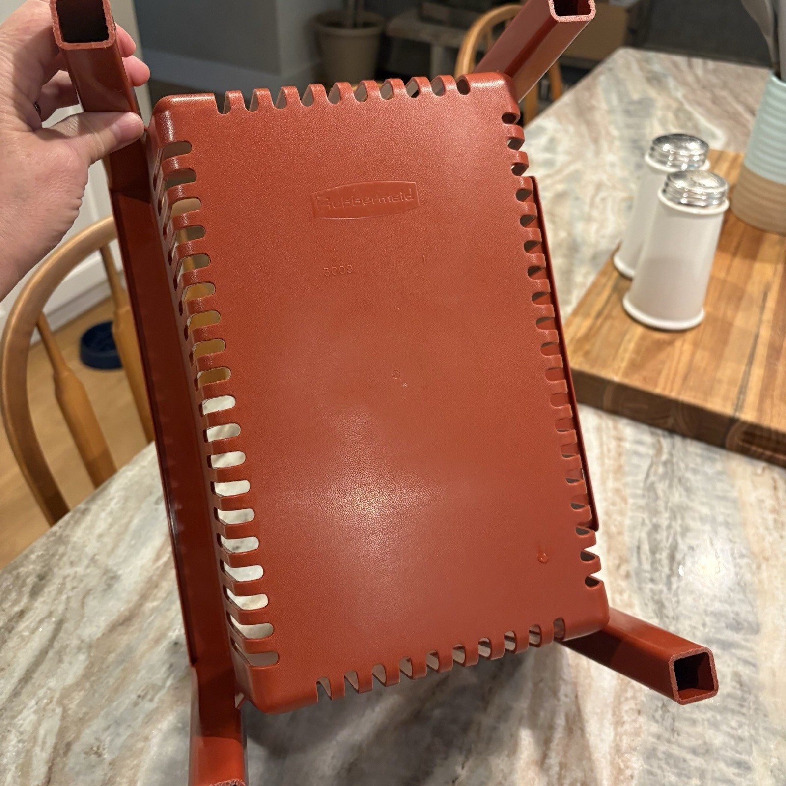Vintage 1970’s Rubbermaid 3009 Stackable Storage Bin Burnt Orange Organizer