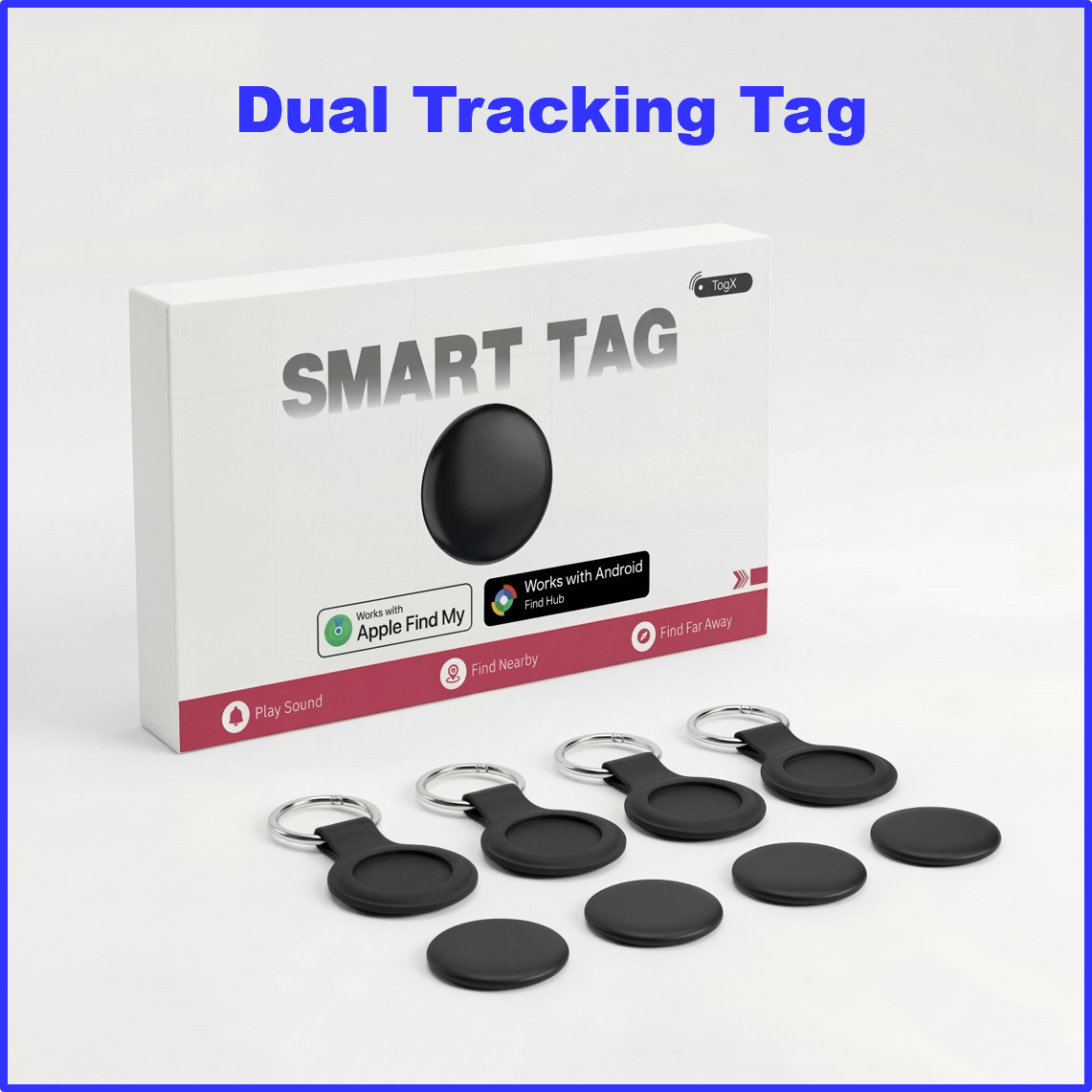 4-Pack of Tracking Tags for Android & Apple - Uses The Find My App