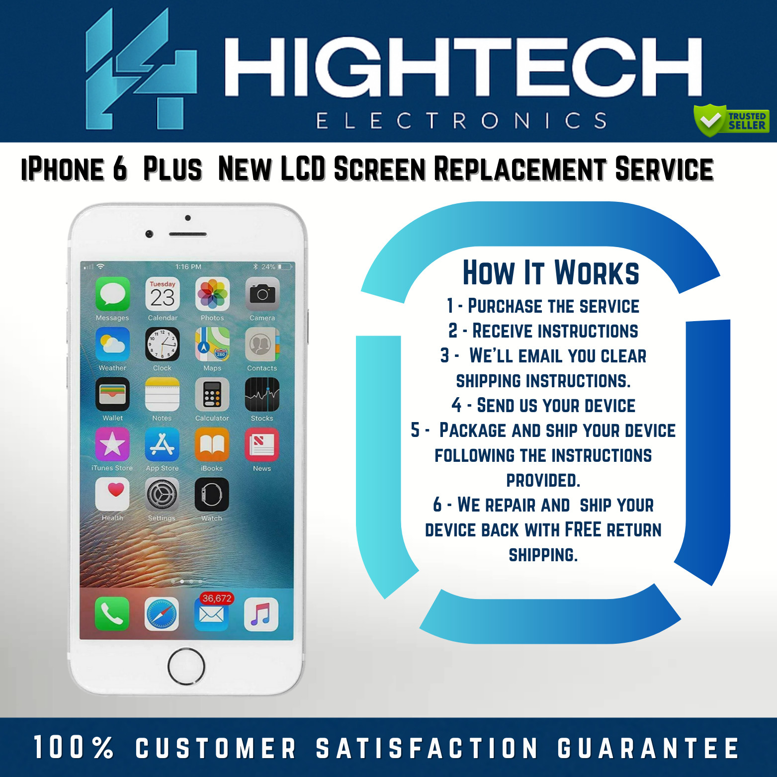 iPhone 6  Plus  New LCD Screen Replacement Service Repair