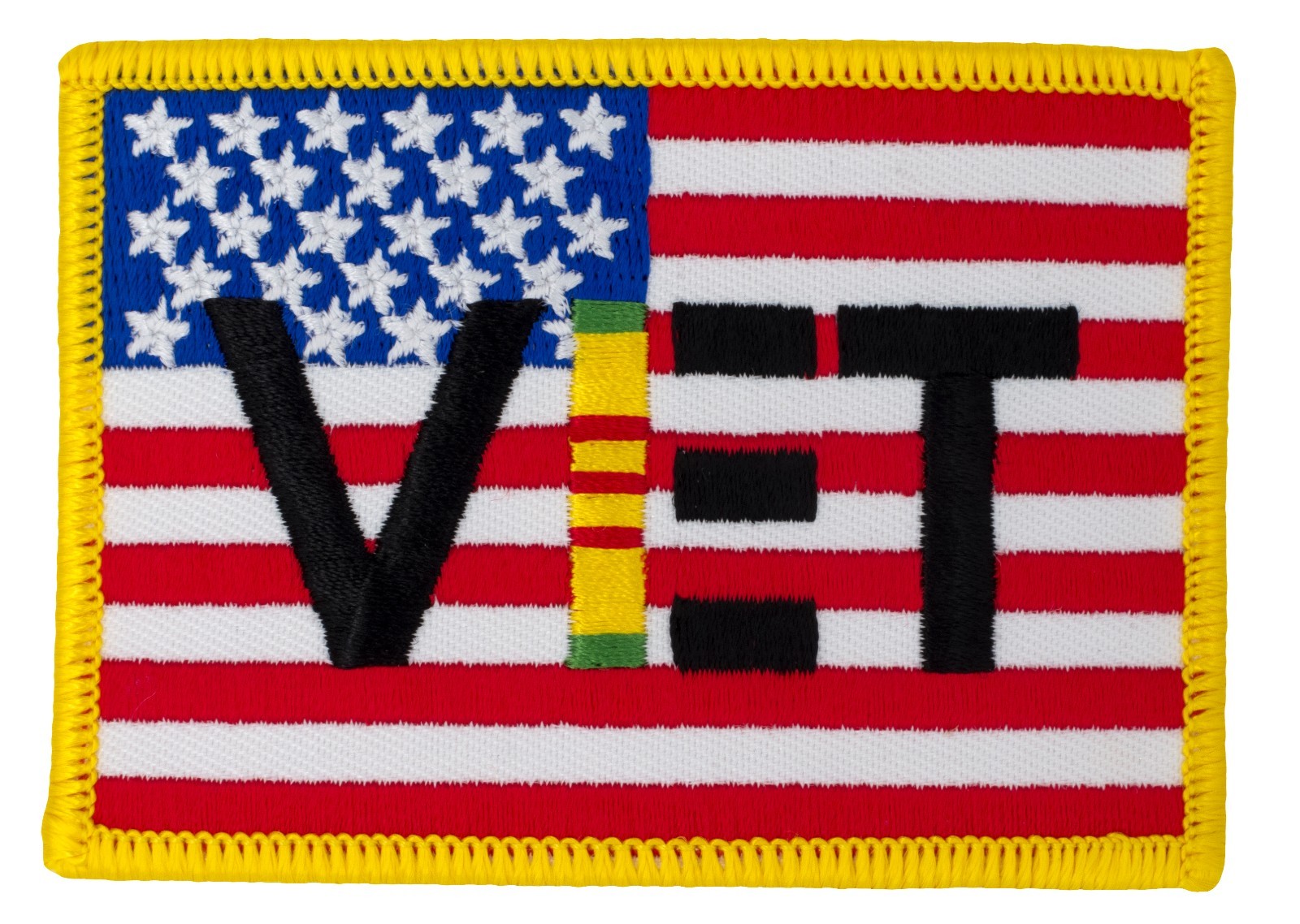 Vietnam Veteran (VIET)US Flag Patch(318) 3 1/2" x 2 1/2" Embroidered Patch 30258