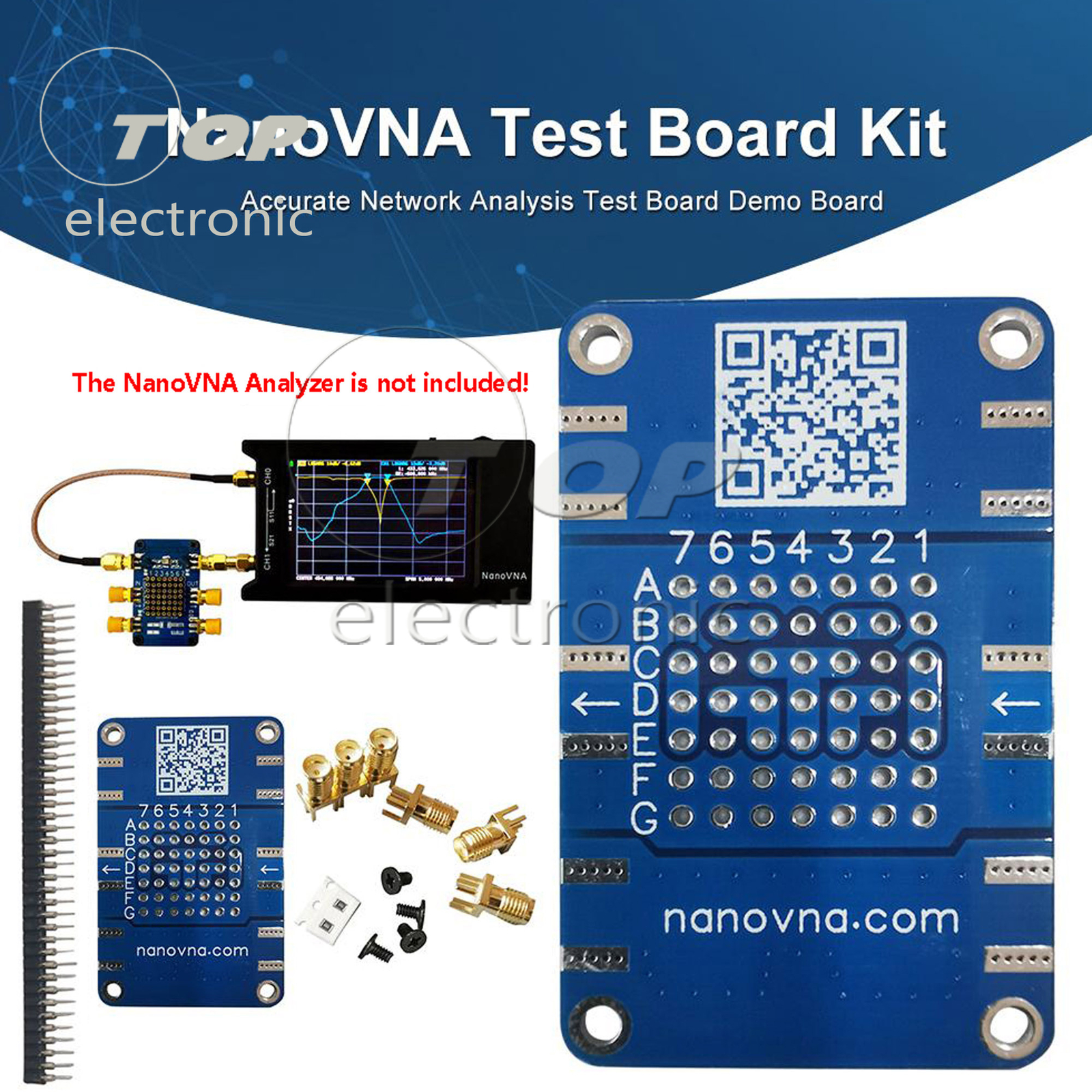 NanoVNA Testboard Kit Tool Durable Accurate Network VNA Analysis Test Demo Board