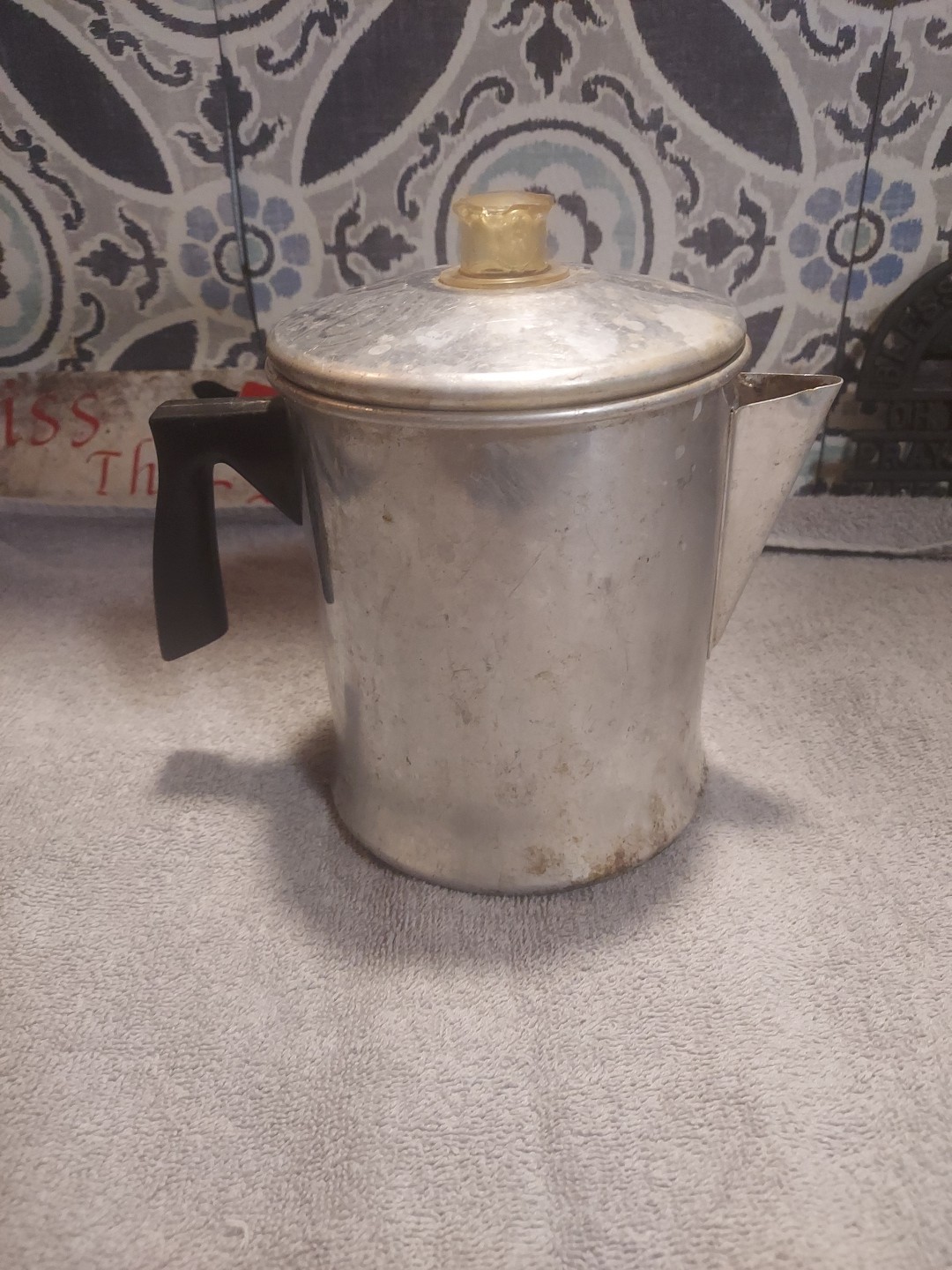 Vintage Aluminum Mirro Percolator Coffee Pot 7 Cup Stove Top or Camping USA