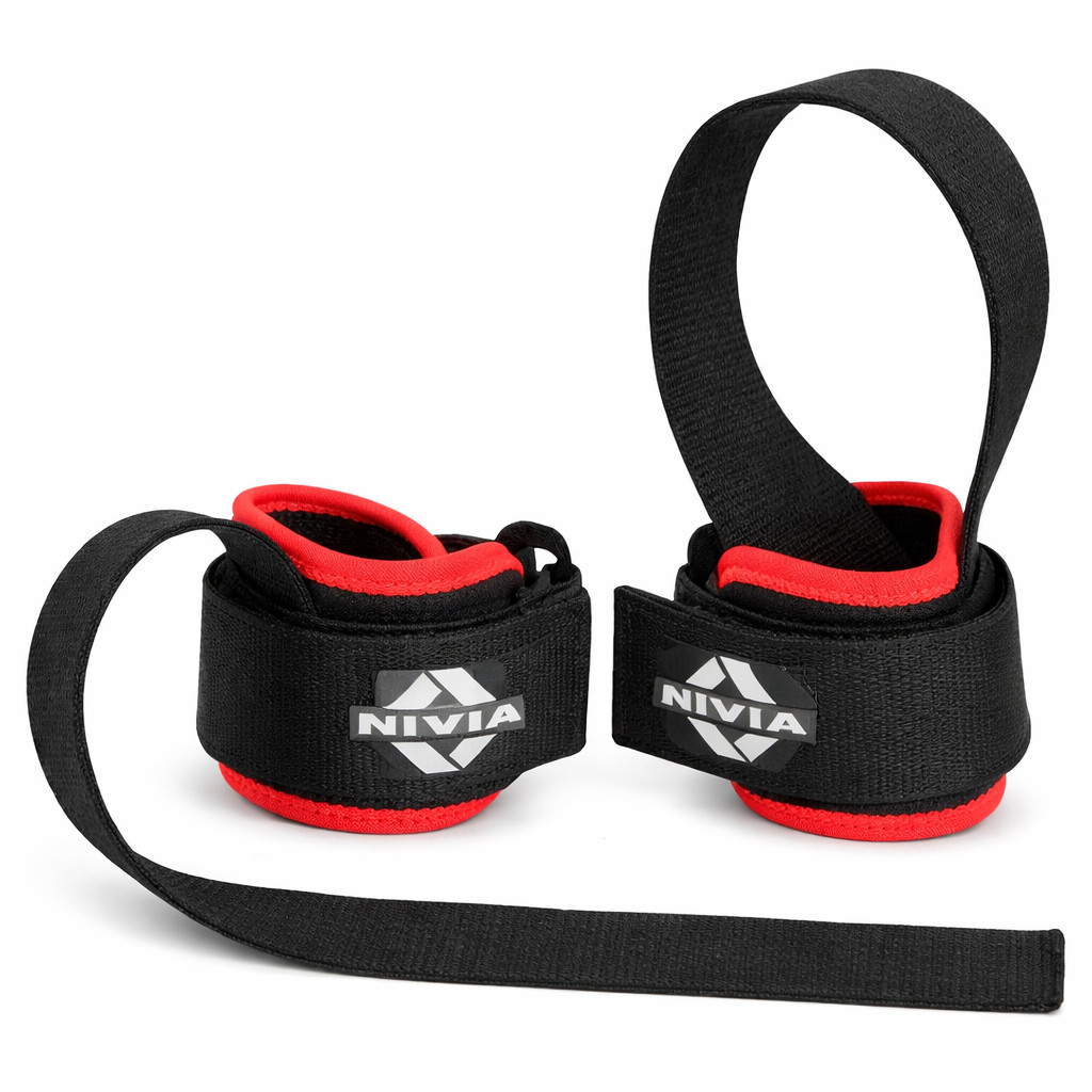 NIVIA Weight Lifting Bar Grips Wrist Support Straps Gym Training Bodybuilding