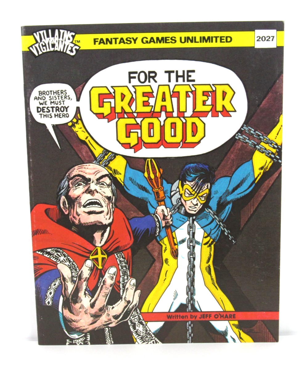 1986 Fantasy Games Unlimited Villians & Vigilantes For Greater Good Uncut