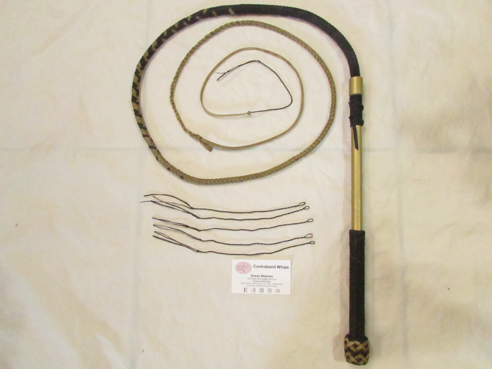 Contraband Whips 5 Foot 12 Plait Nylon Paracord Performance Hybrid Whip