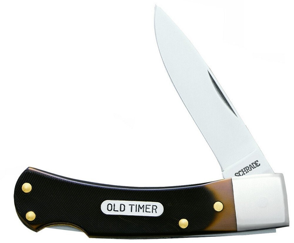 Schrade Old Timer Locking Pocket Knife Steel Locking Blade Delrin Handle - 3OT