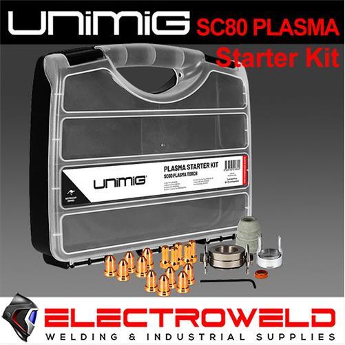 UNIMIG SC80 Plasma Torch Starter Kit Welding Gun Consumables Razor Cut 45 UMSK45