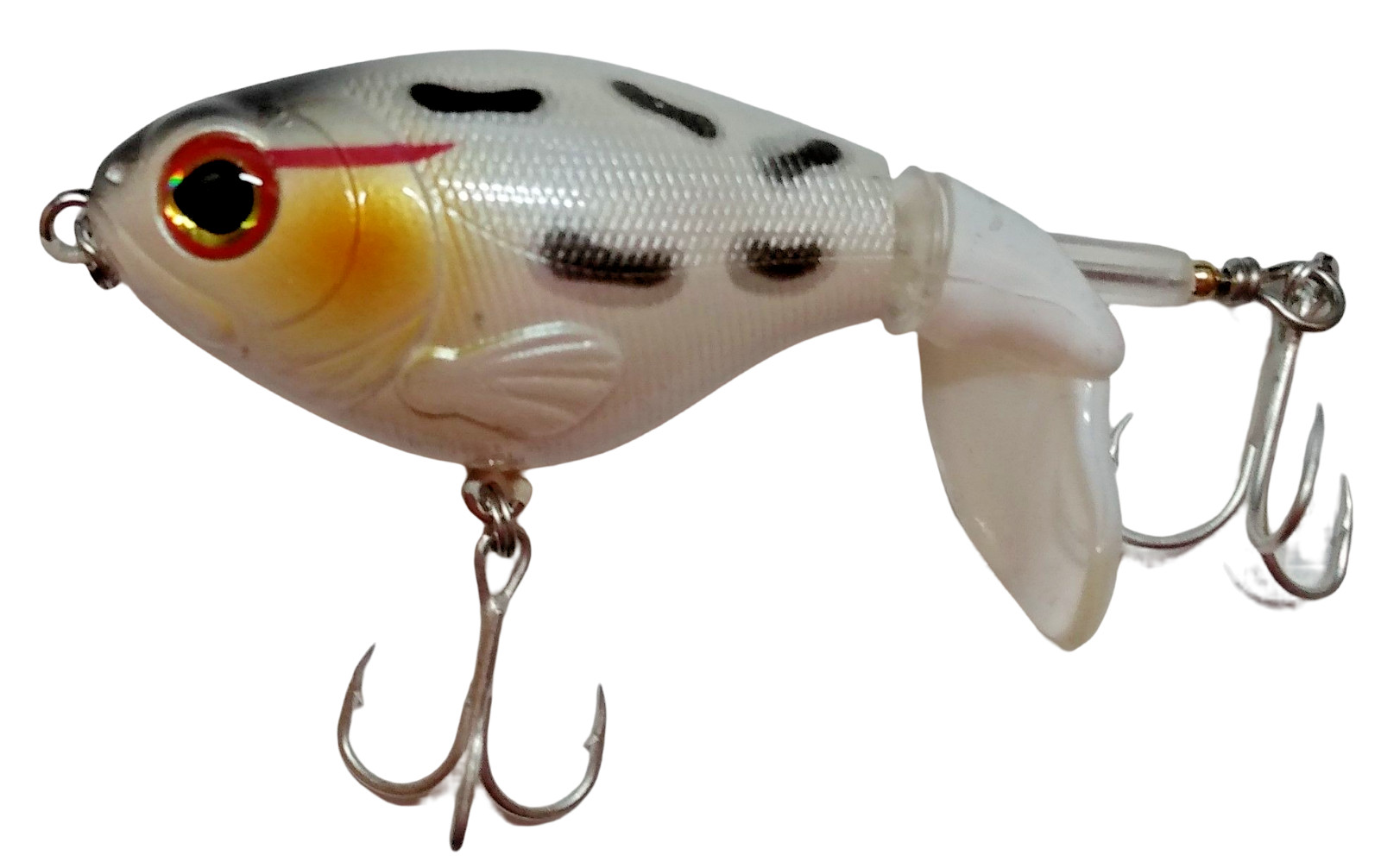 Whopper Popper 75 mm style 17g Topwater Popper Fishing Lure - Albino Frog color