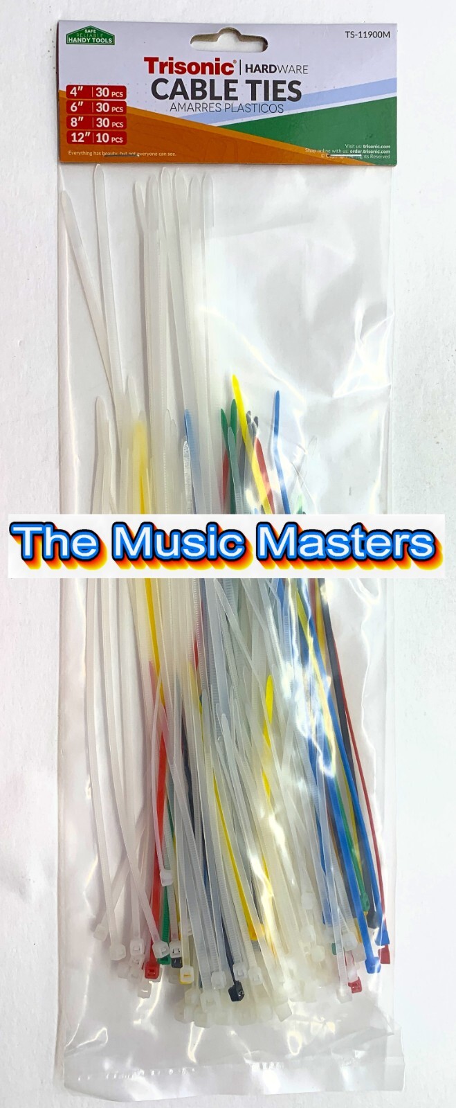 100 Assorted Colors 4, 6, 8, 12 inch Nylon Wire Cable Tie Wraps Straps Zip Ties