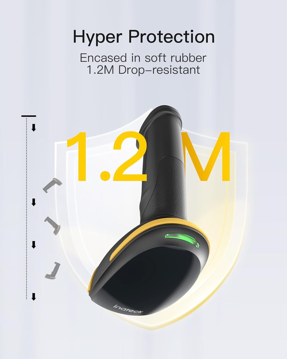 Inateck Wireless Barcode Scanner with APP/SDK Bluetooth 1D USB Barcode Reader