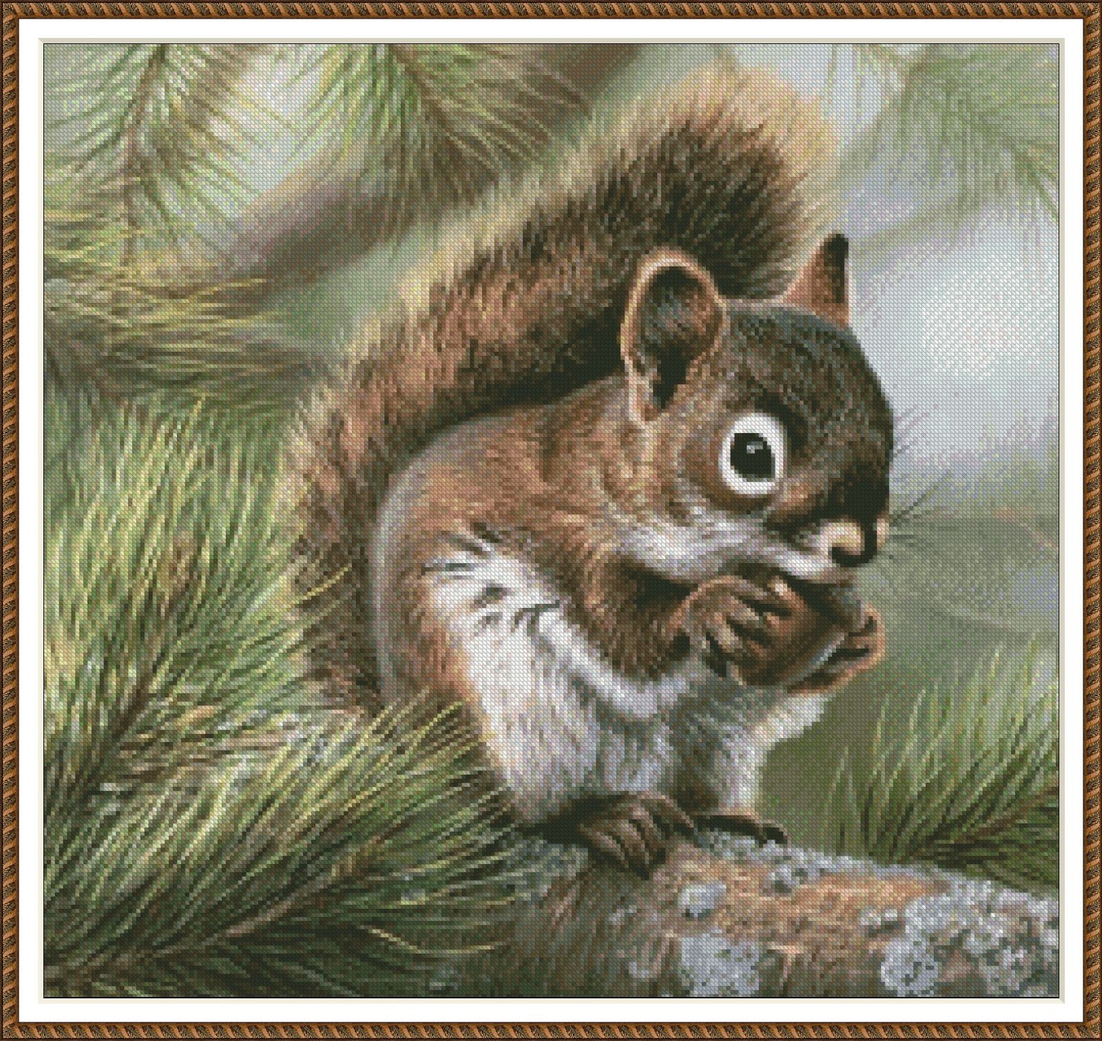 Squirrel 209 - Chart Counted Cross Stitch Pattern Xstitch