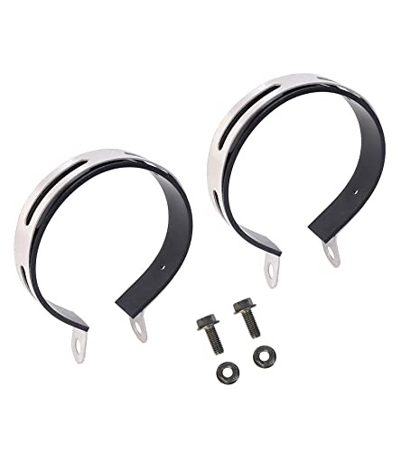 2 Piece Universal Motorcycle Exhaust Bracket Clip Hardware Inner 4.5"- 2 PCS