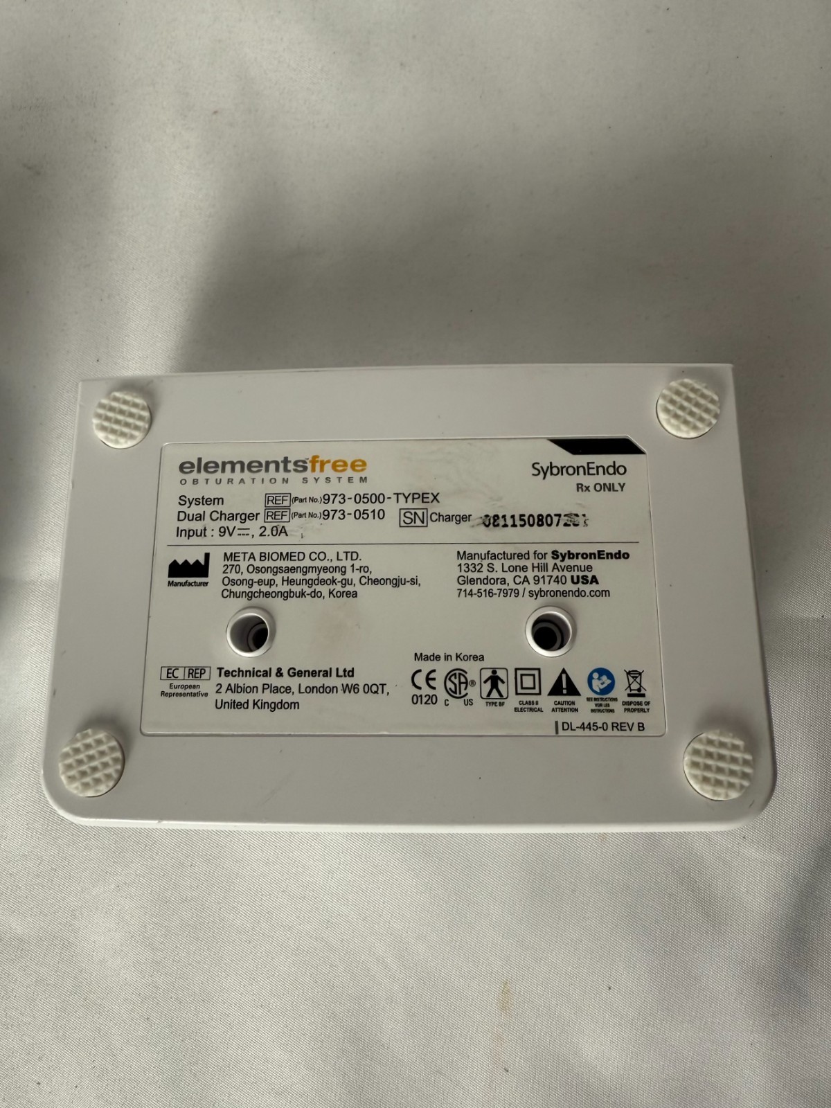 SybronEndo Elementsfree Obturation System Dual Charging Cradle Charger