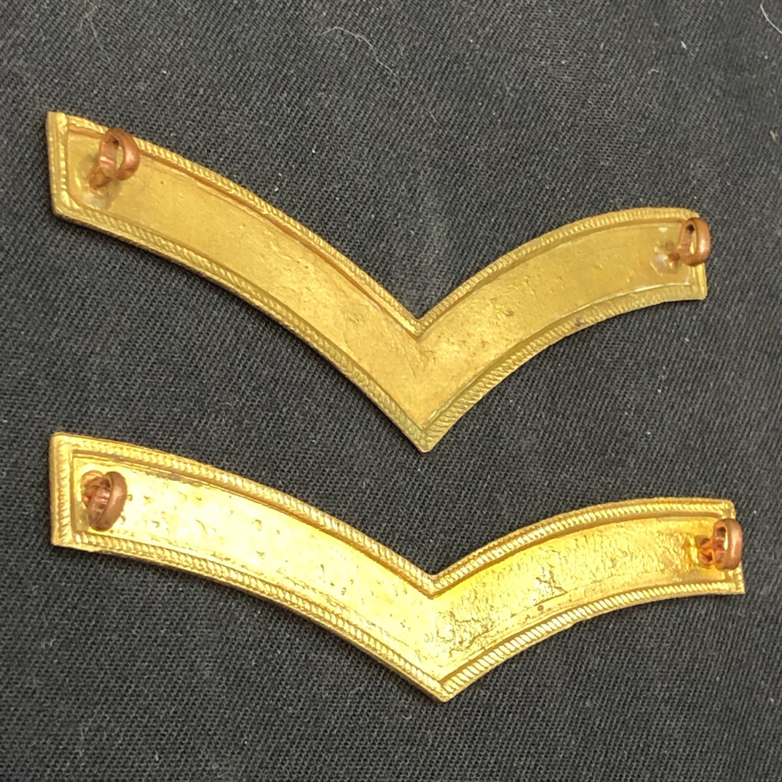 Original British Army Chevrons Collar Badge Pair