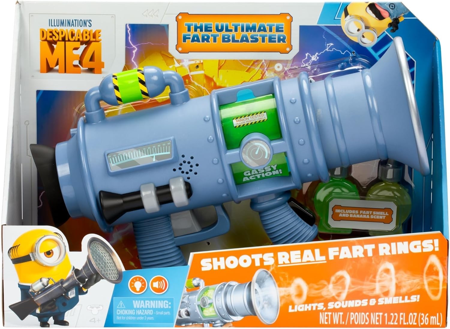 Despicable Me 4 Ultimate Fart Blaster Toy - Shoots Real Fog Rings