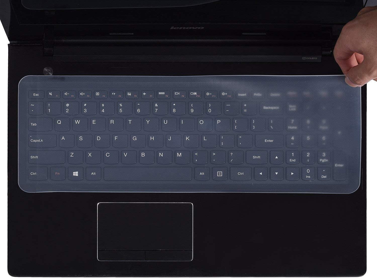 Universal Silicone Keyboard Cover Protector for 15–17.3 Inch Laptops Clear