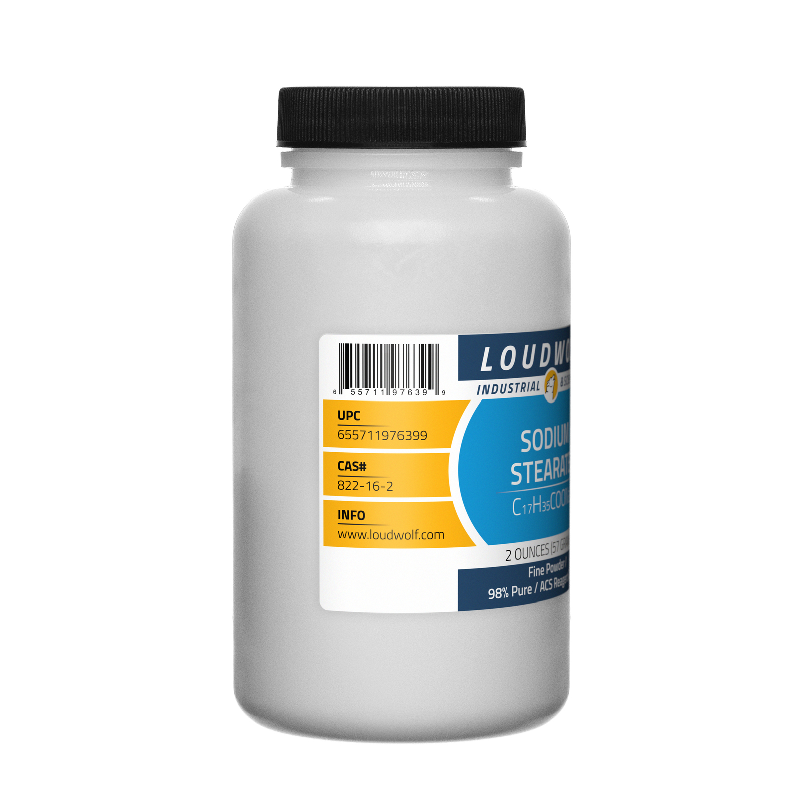 Sodium Stearate, 2oz, ACS Reagent Grade, Sturdy Bottle, SHIPS SAME DAY