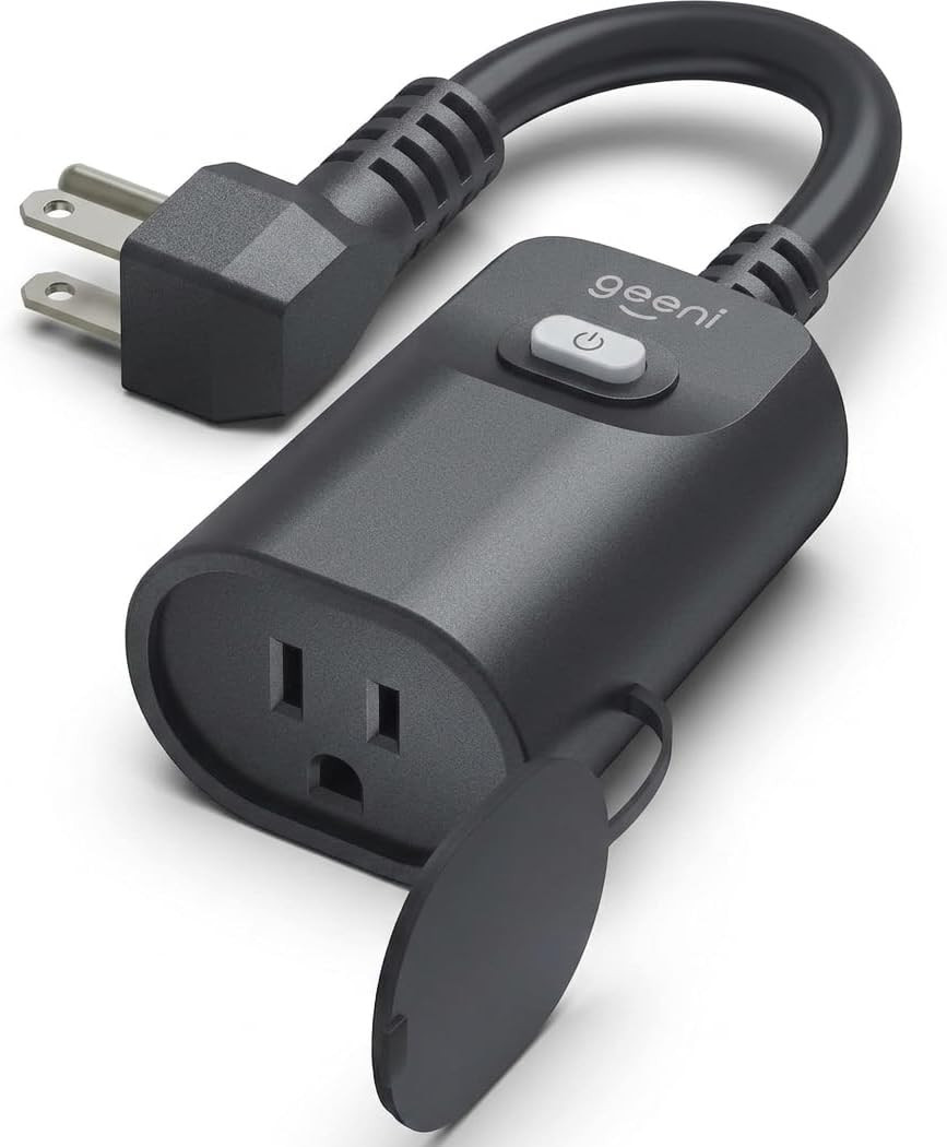 Indoor/Outdoor Smart Plug Weatherproof, 1 Socket Wireless Remote Control and Tim