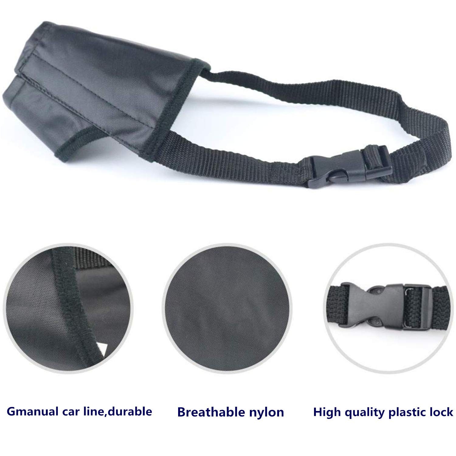 Blue Adjustable Quick Fit Dog Muzzle Prevent Biting Barking Chewing 7 PCS
