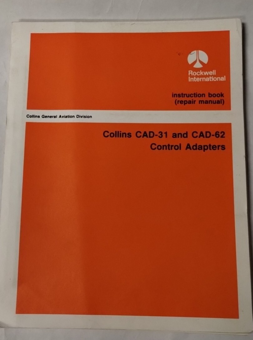 Collins CAD-31-62 Control Adapters Instruction Book Repair Manual -Original