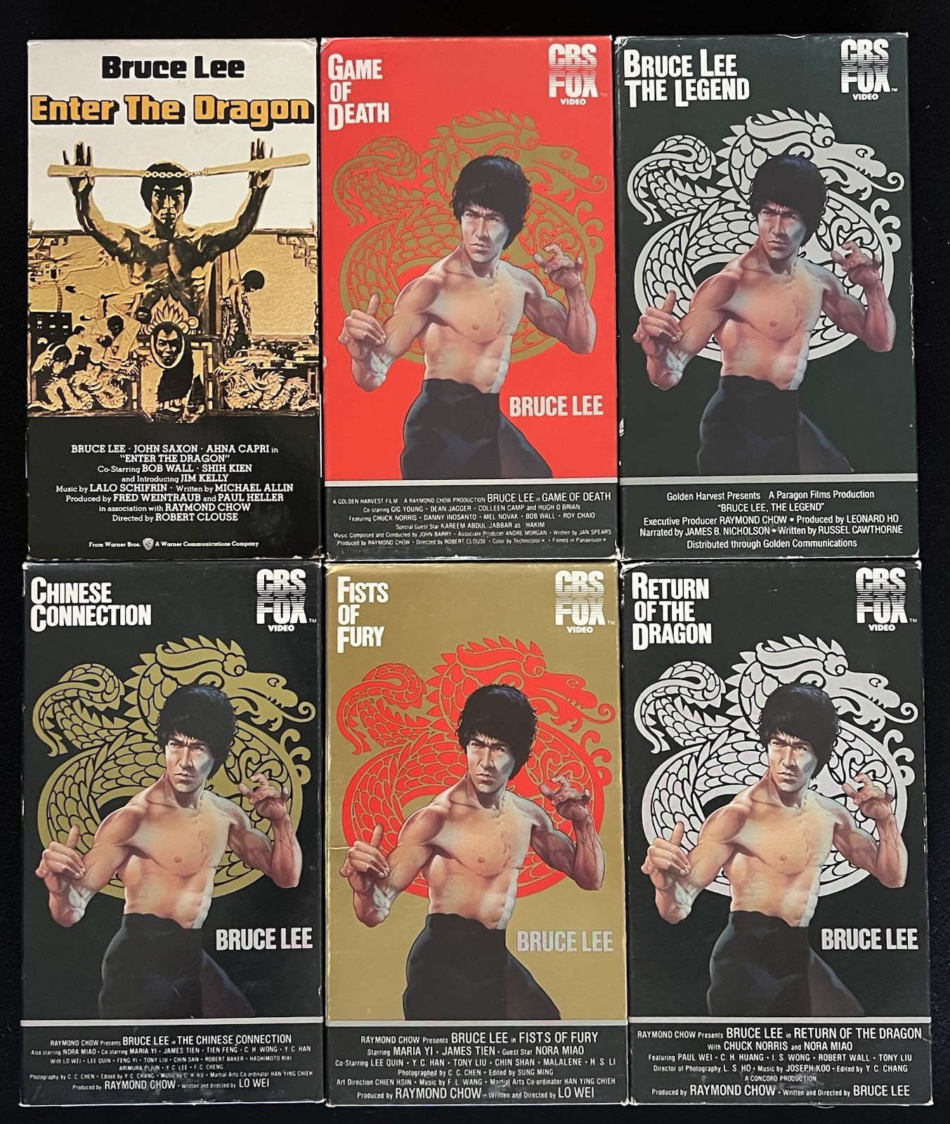 Bruce Lee Collection 6 VHS Lot: Enter Return of the Dragon Fists Fury Game Death