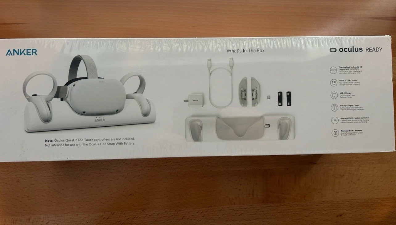 Anker Charging Dock for Oculus Quest 2 Headset & Controllers, White