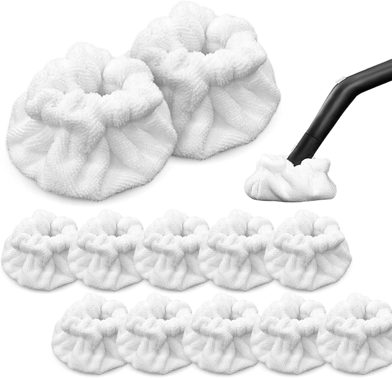 12 Pack Small Triangle Bonnets Microfiber Cloths Cover for Steam Cleaner