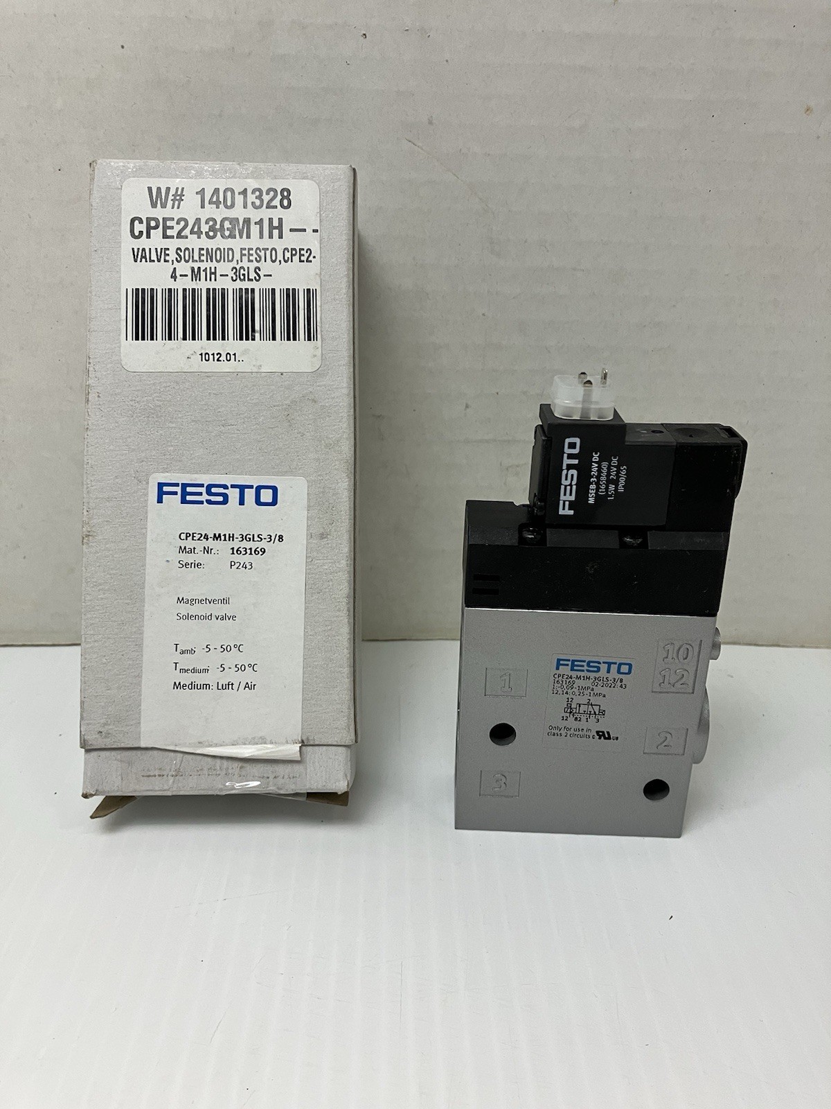 FESTO CPE24-M1H-3GLS-3/8	Solenoid Valve 163169