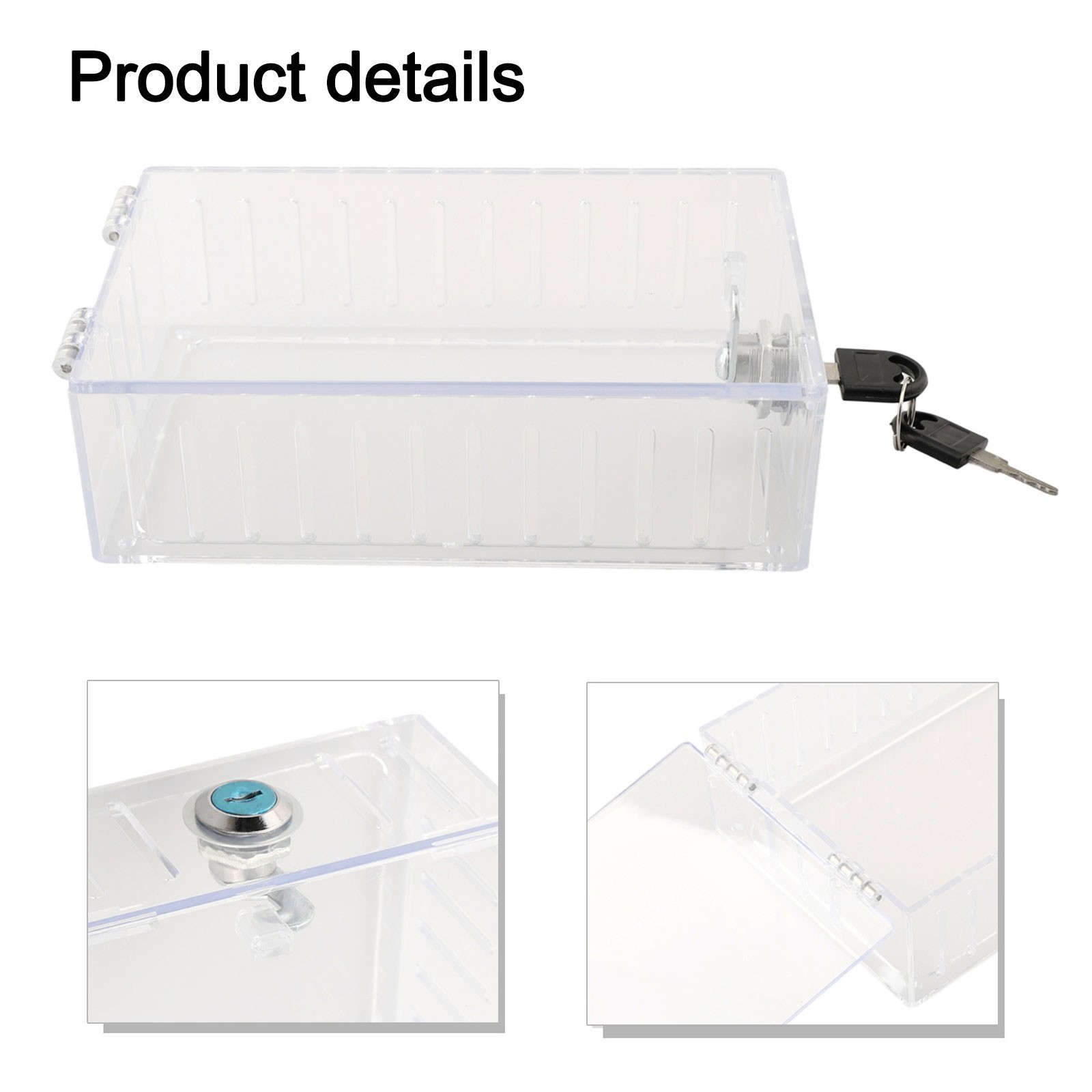 Transparent Lock Box for Thermostat with Key Clear PS Protective Cover