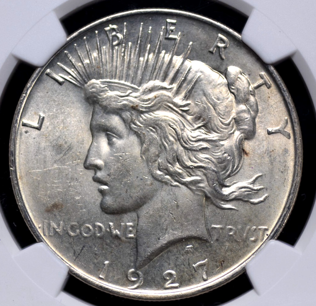 1927 D PEACE DOLLAR NGC MS 62 FROSTY WHITE SATIN LUSTER OVER WELL STRUCK AND