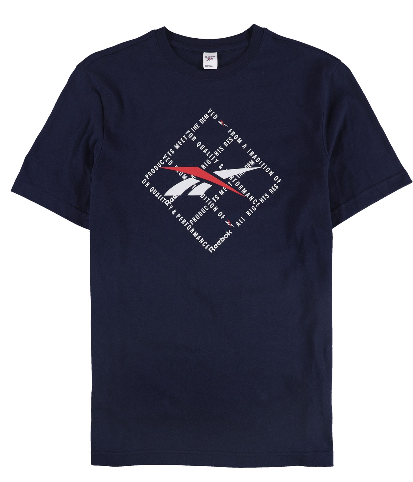 Reebok Mens Logo Graphic T-Shirt, Blue, Medium