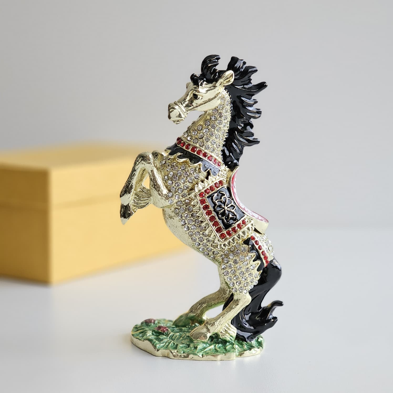 Luxurious Jeweled Horse Trinket Box 🐎 Crystal Enamel Year of Horse 2026 Gift