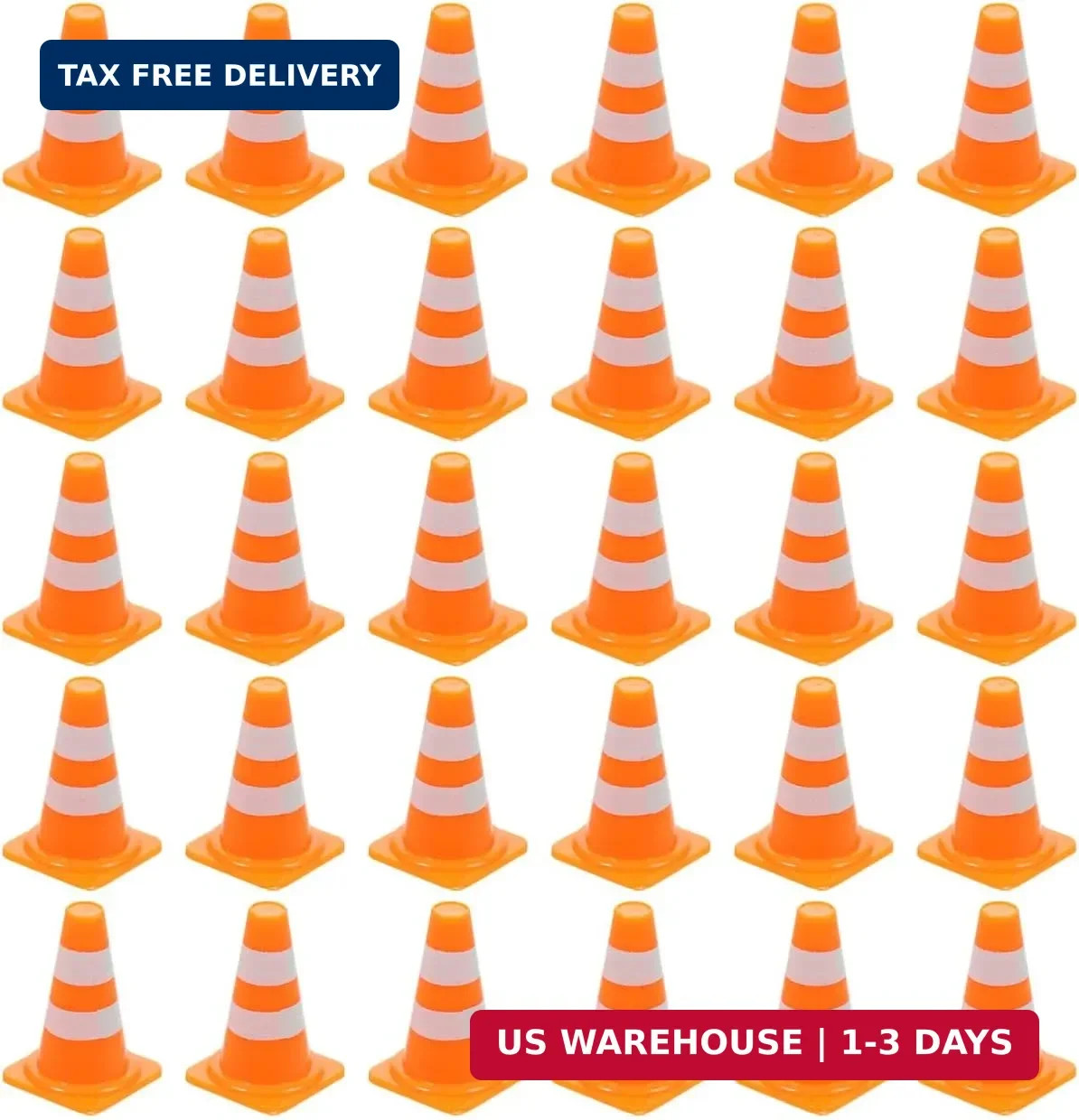 30Pcs Mini Traffic Cones, 0.98 Small Orange Construction Cones Miniatur