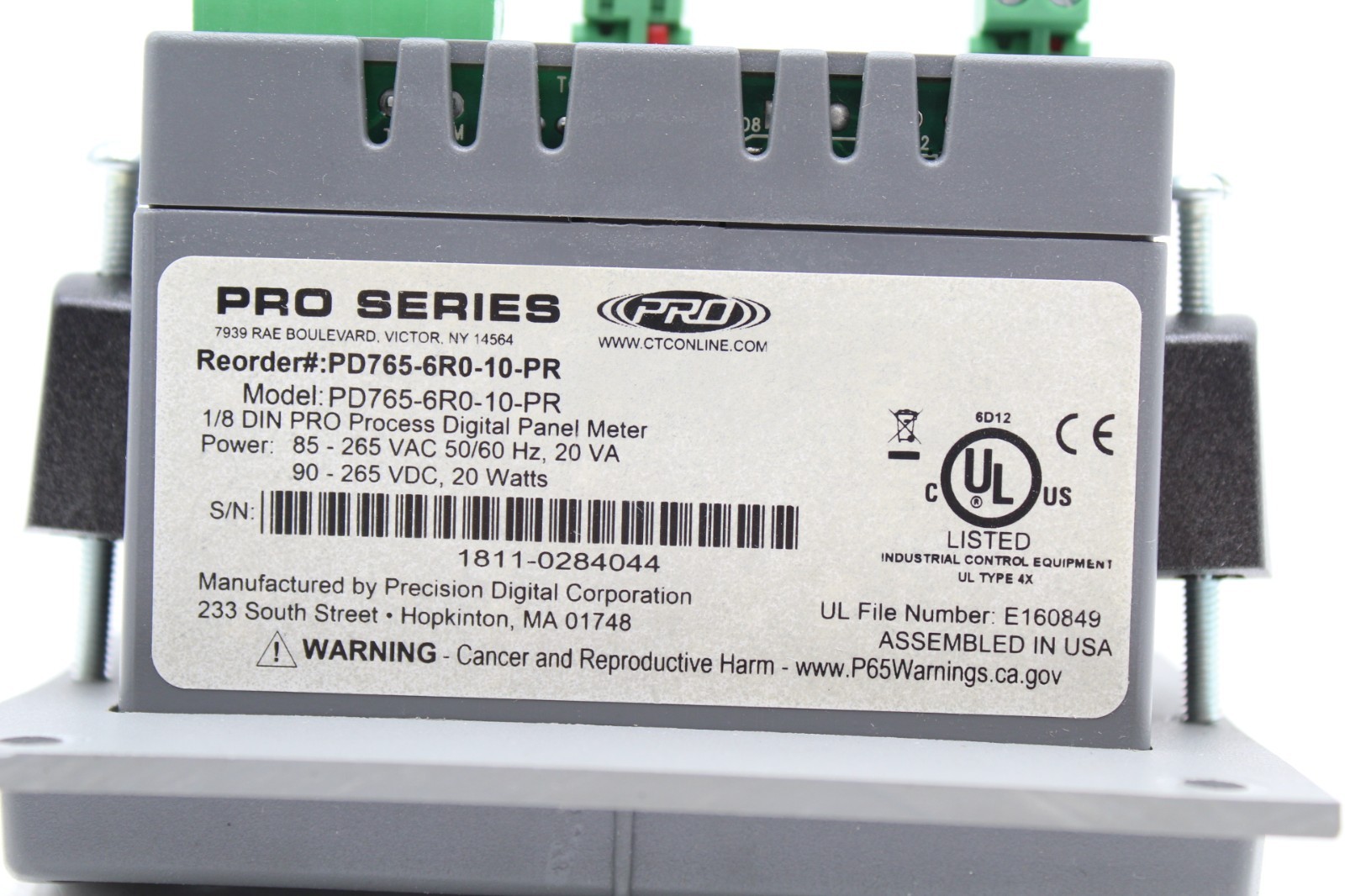 Precision Digital PD765-6R0-10-PR Panel Meter