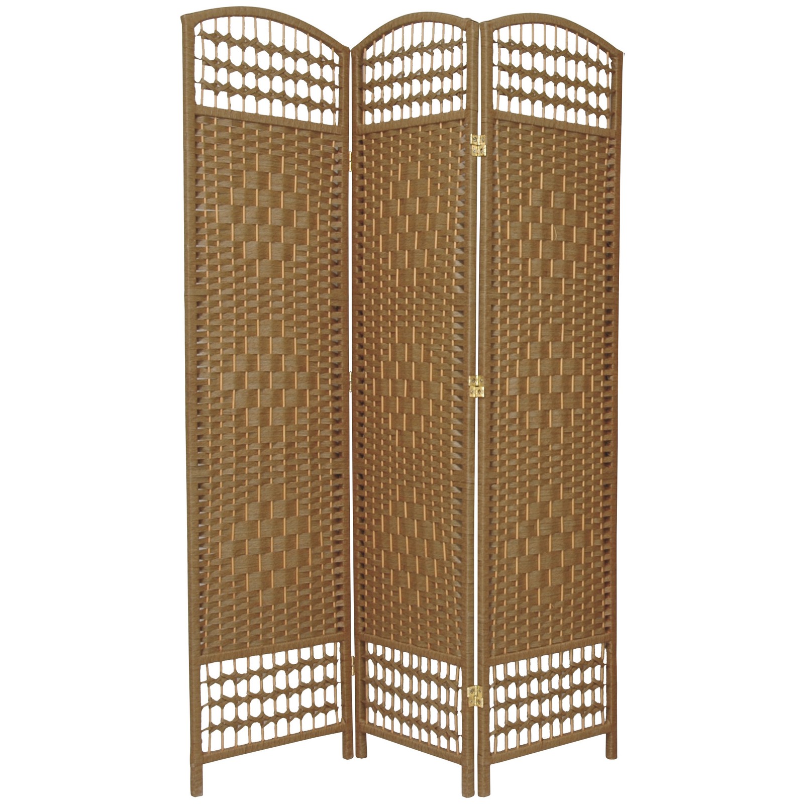 5 1/2 ft. Tall Fiber Weave Room Divider - Natural - 3 Panel