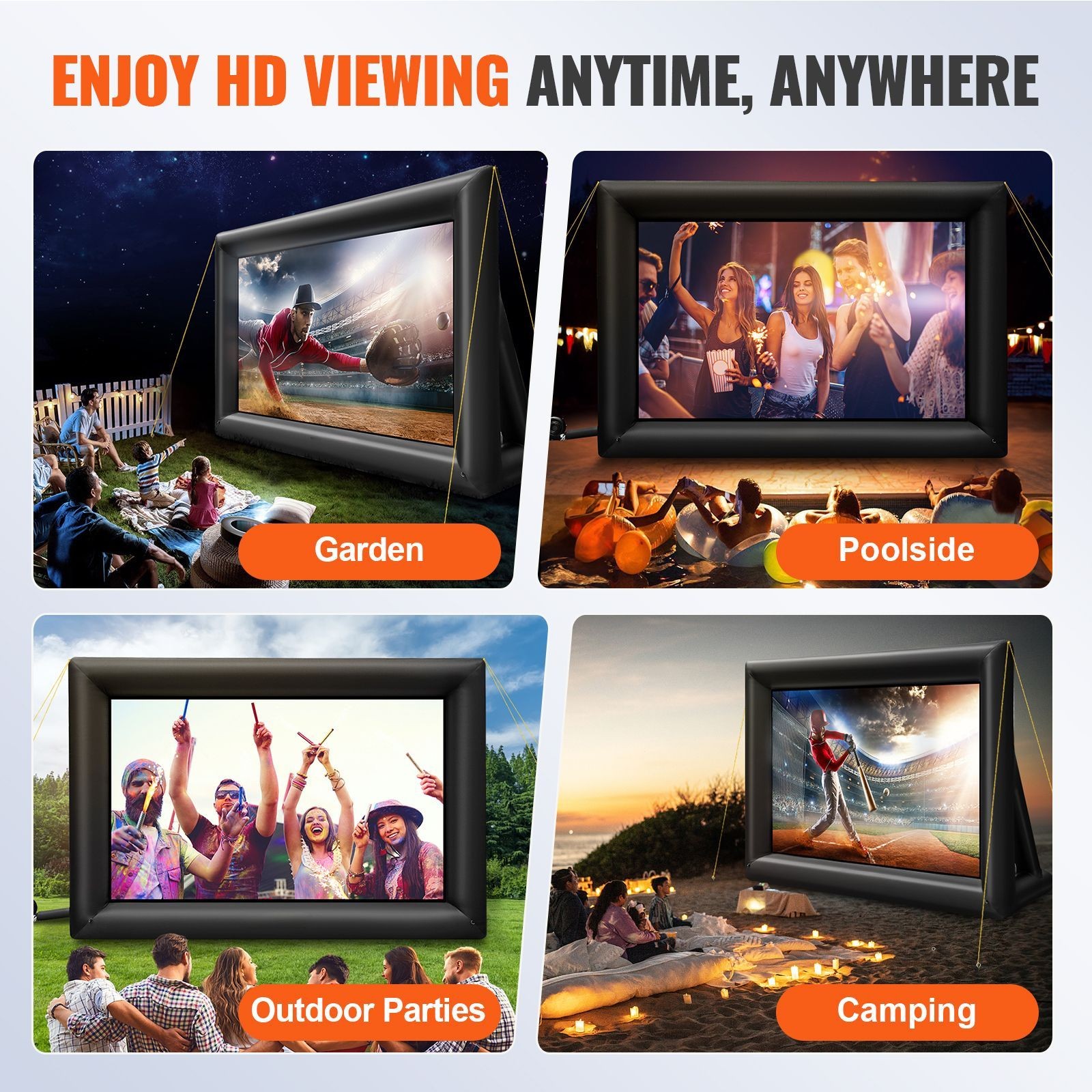 20FT Outdoor Inflatable Screen 350W Blower
