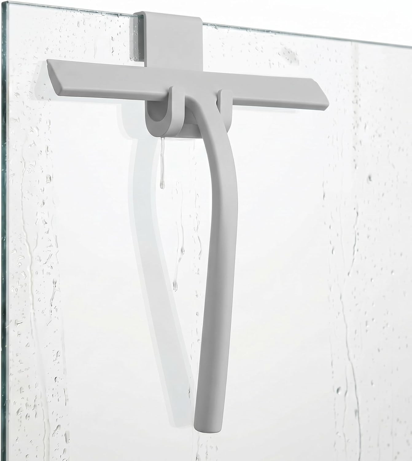 Shower Squeegee for Glass Doors, Mirror Window Tile Scrubber Cleaner with Hook S