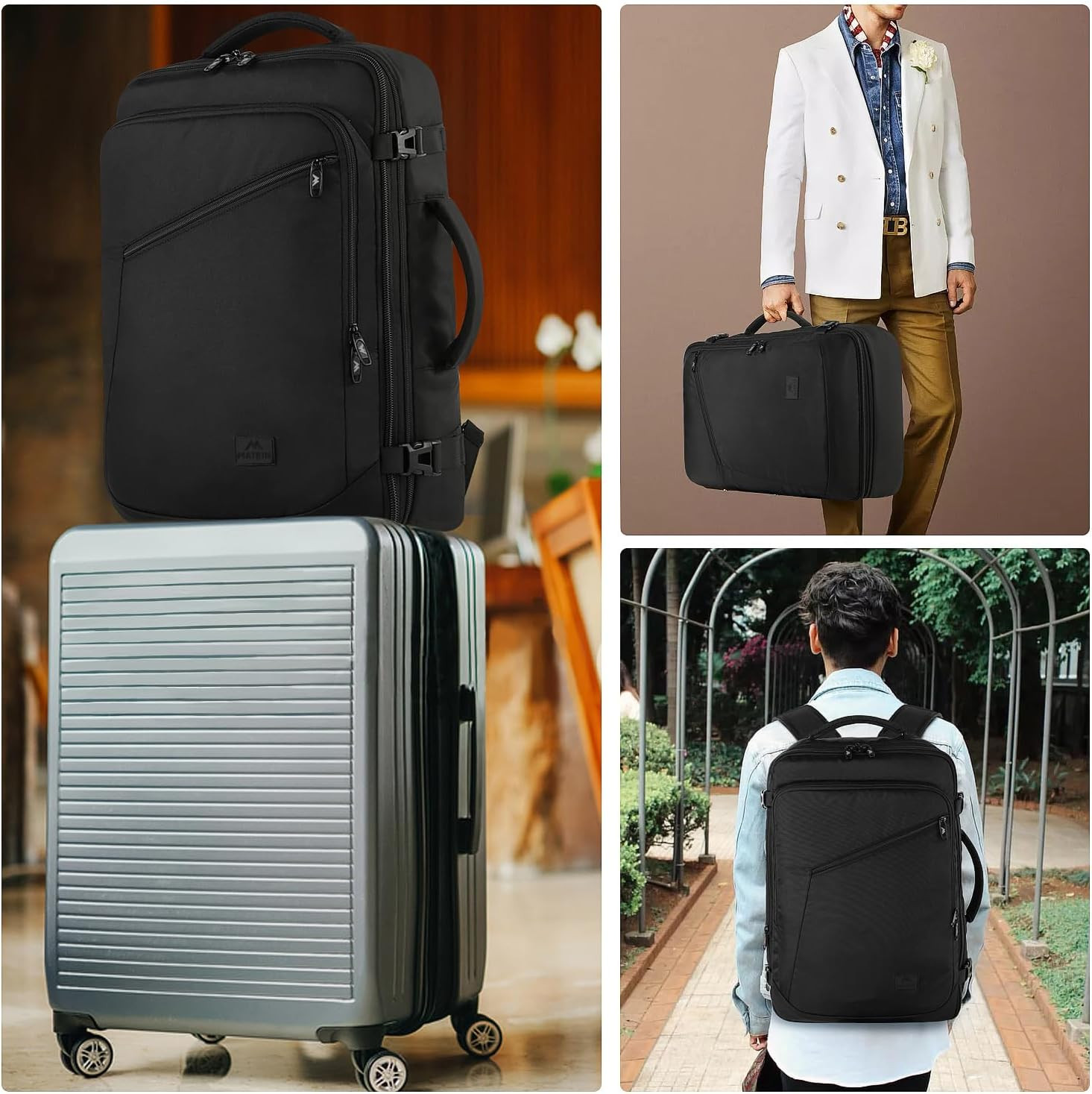 MATEIN Carry on Backpack, Extra Large Travel Backpack Expandable Airplane Approv