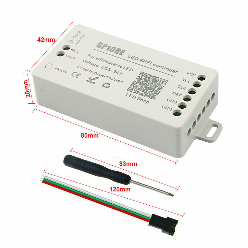 SP108E WIFI LED Controller Smart APP Control for WS2811 2812 LED Strip DC5-24V