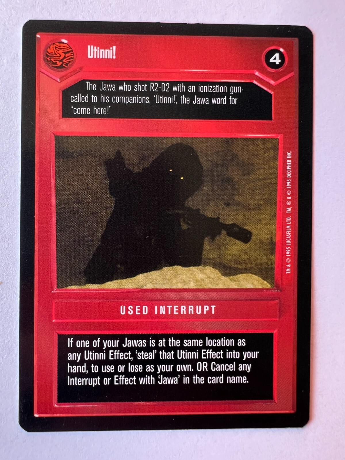 Utinni! Star Wars CCG - Premiere Limited BB Black Border R1 Rare Decipher SWCCG