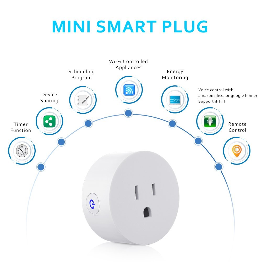 2PCS Smart Plug Compatible w/Alexa & Google Home Smart Life Voice Control Socket