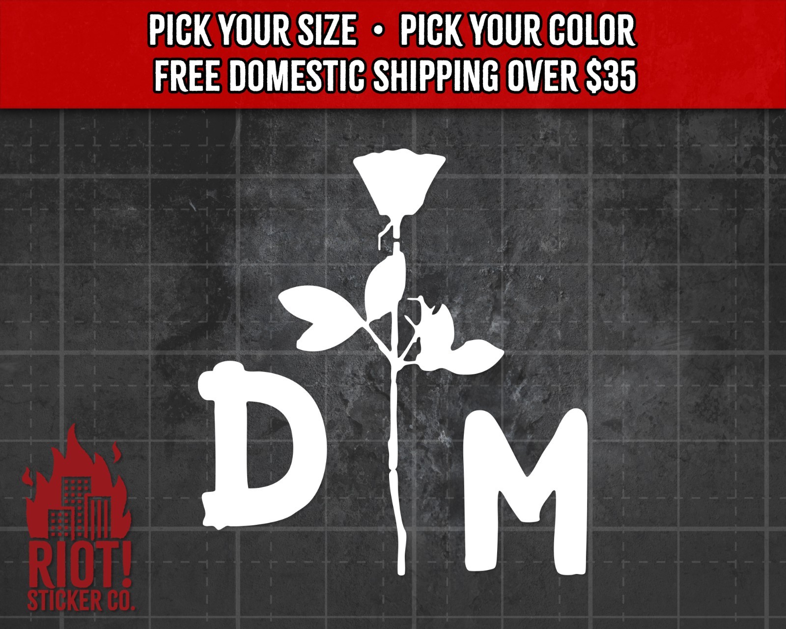 Depeche Mode Flower Decal for Car Band Logo Sticker for Laptop New Wave Decal