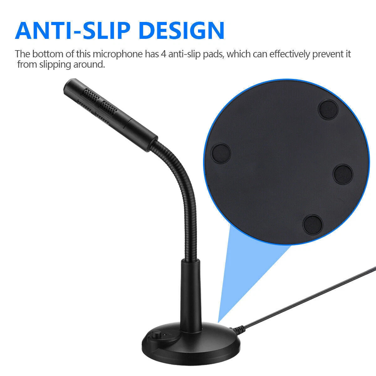 Mini USB Condenser Microphone with Stand - Plug & Play for PC/Laptop/Mac